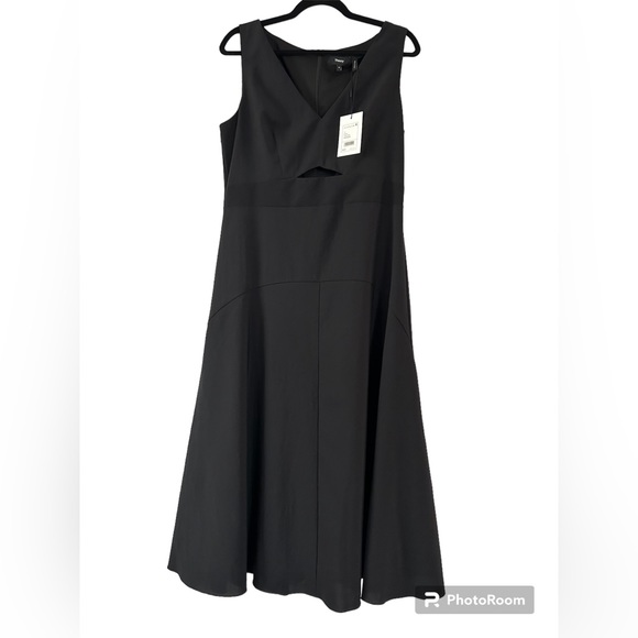 NWT Theory Crisp Poly Cut Out Dress - Picture 2 of 5